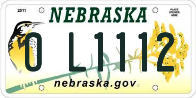 NE license plate 0L1112