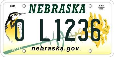 NE license plate 0L1236
