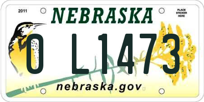 NE license plate 0L1473