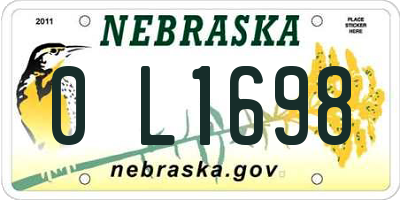 NE license plate 0L1698