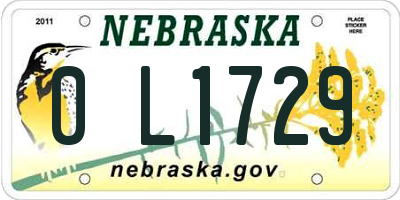 NE license plate 0L1729