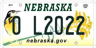 NE license plate 0L2022