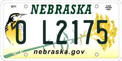 NE license plate 0L2175