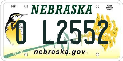 NE license plate 0L2552