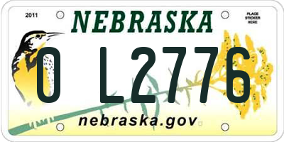 NE license plate 0L2776
