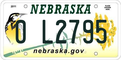 NE license plate 0L2795