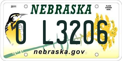 NE license plate 0L3206
