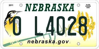 NE license plate 0L4028