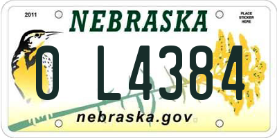 NE license plate 0L4384