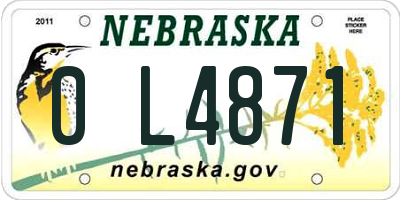 NE license plate 0L4871