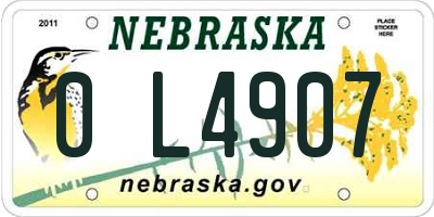 NE license plate 0L4907