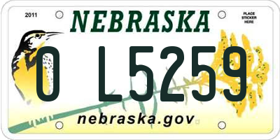 NE license plate 0L5259