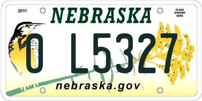 NE license plate 0L5327