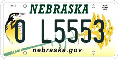 NE license plate 0L5553