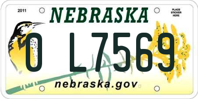 NE license plate 0L7569