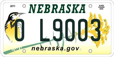 NE license plate 0L9003