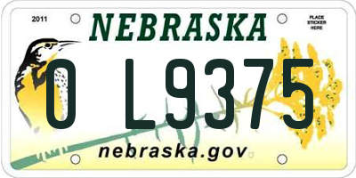 NE license plate 0L9375