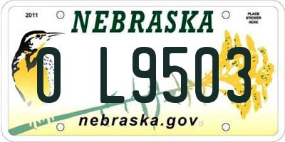 NE license plate 0L9503