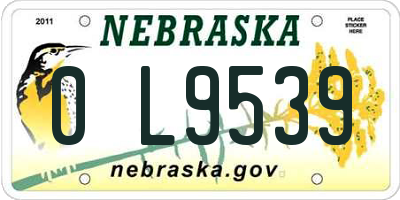 NE license plate 0L9539