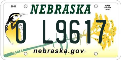 NE license plate 0L9617
