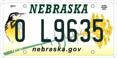 NE license plate 0L9635