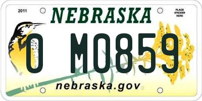 NE license plate 0M0859