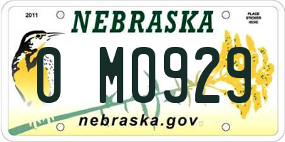 NE license plate 0M0929