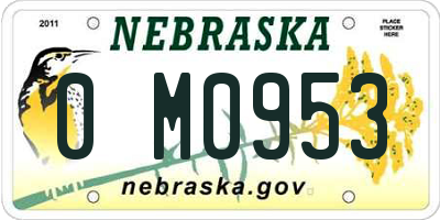 NE license plate 0M0953