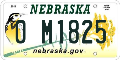 NE license plate 0M1825