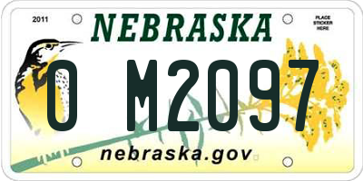 NE license plate 0M2097