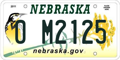 NE license plate 0M2125