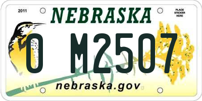 NE license plate 0M2507