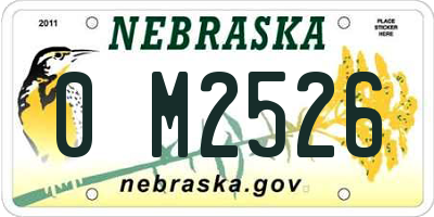 NE license plate 0M2526