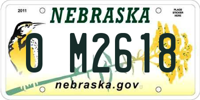 NE license plate 0M2618