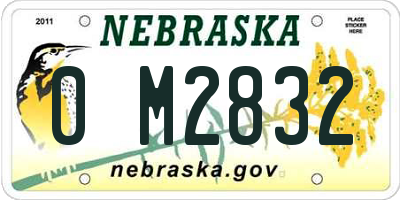 NE license plate 0M2832