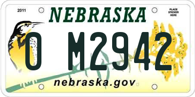 NE license plate 0M2942