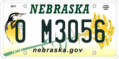 NE license plate 0M3056