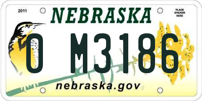 NE license plate 0M3186