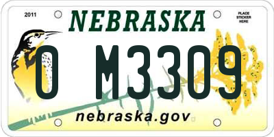 NE license plate 0M3309