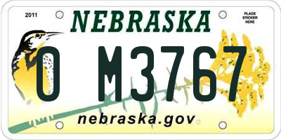 NE license plate 0M3767