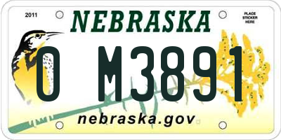 NE license plate 0M3891