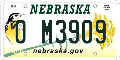 NE license plate 0M3909