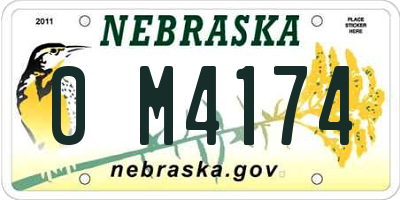 NE license plate 0M4174