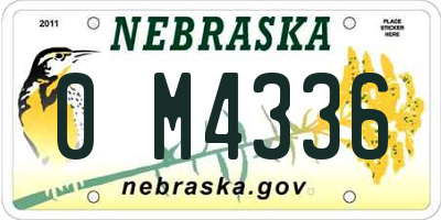 NE license plate 0M4336
