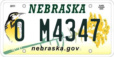NE license plate 0M4347