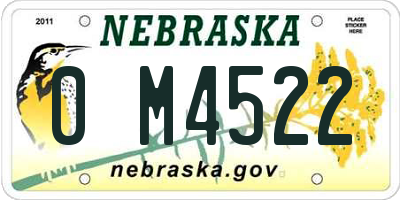 NE license plate 0M4522
