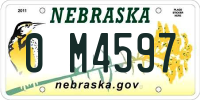 NE license plate 0M4597