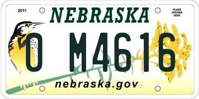 NE license plate 0M4616