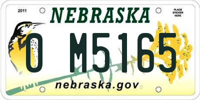NE license plate 0M5165