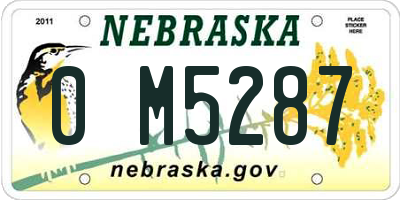 NE license plate 0M5287